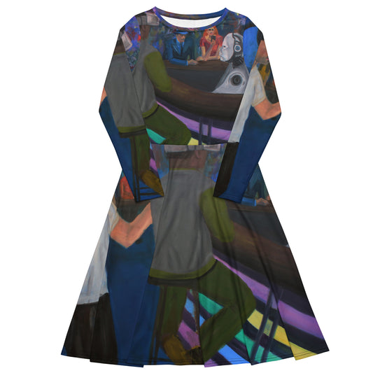 New Year 2030 - All-over print long sleeve midi dress