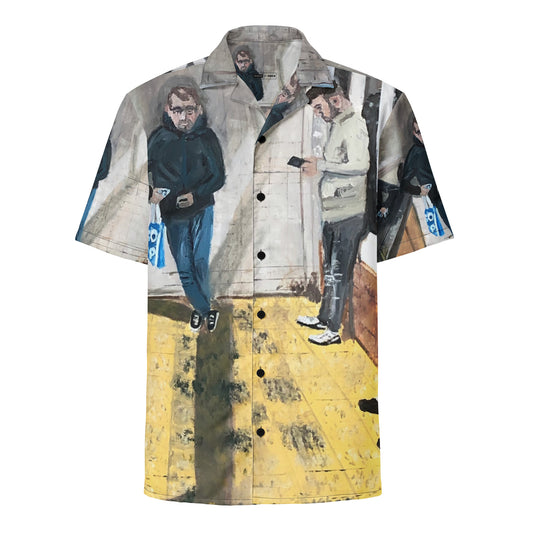 Head Down to the Chippy - Unisex button shirt