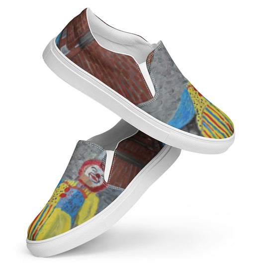There's a Clown in the Entry - Women’s slip-on canvas shoes