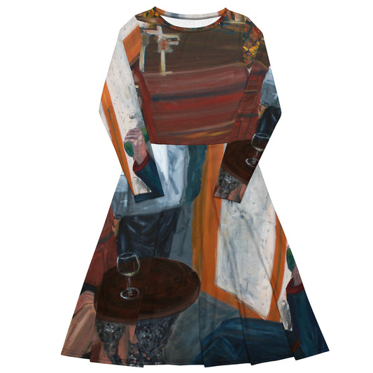 The Couple - All-over print long sleeve midi dress